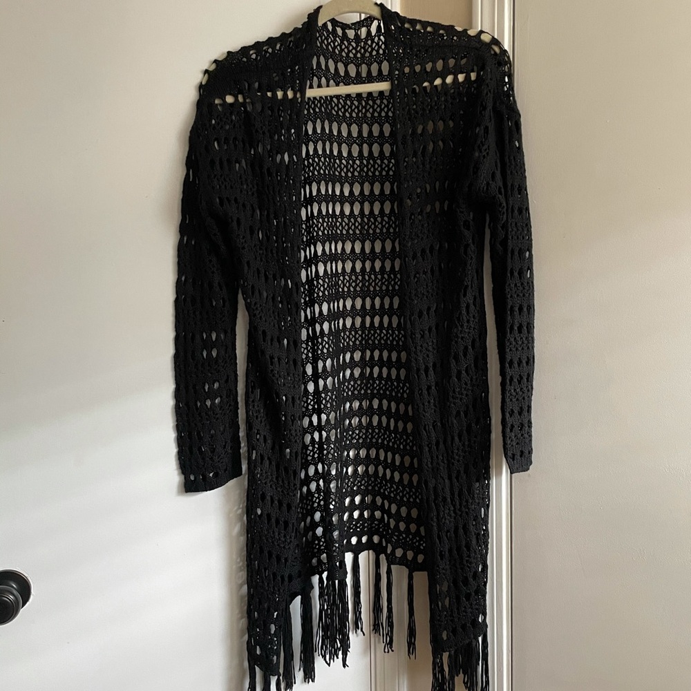 Woven fringe robe